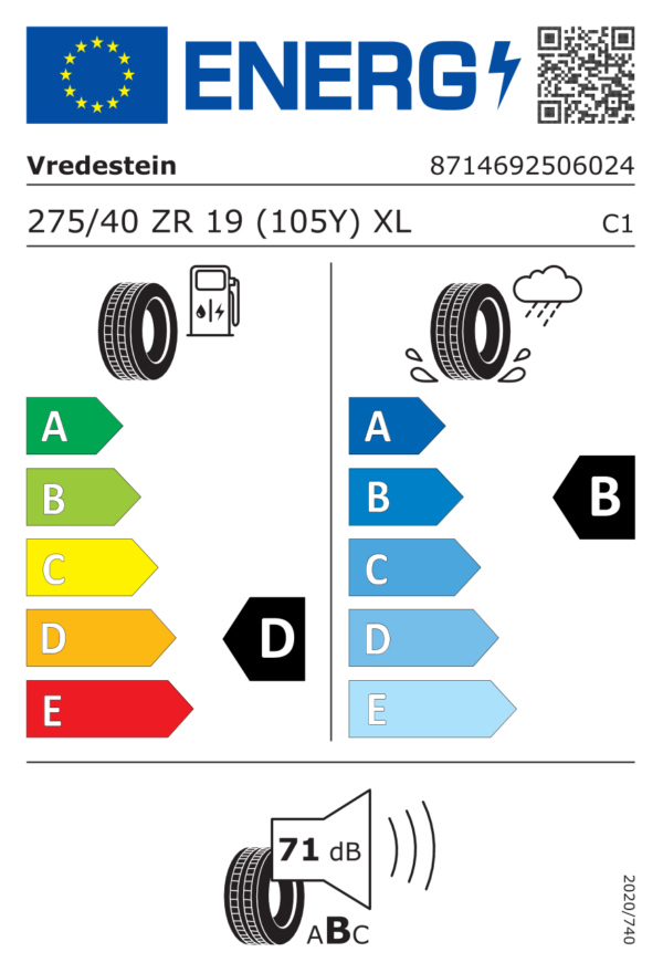 275/40 ZR19 (105Y) VREDESTEIN ULTRAC VORTI + XL - immagine 2