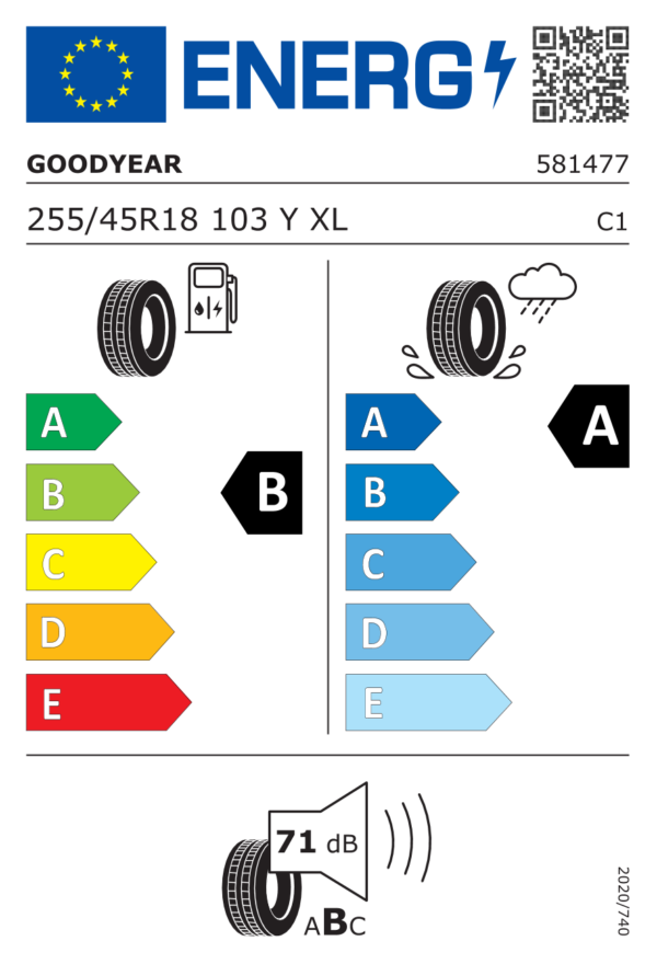 255/45 R18 GOODYEAR EAG F1 ASY 6 FP 103Y XL - immagine 2